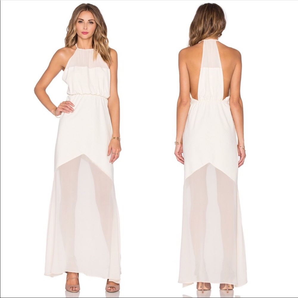 Stone Cold Fox Aquarius Dress Gown Cream Sheer NEW